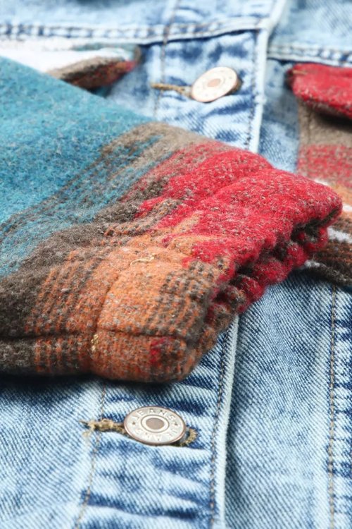 Boho Aztec Denim Jacket