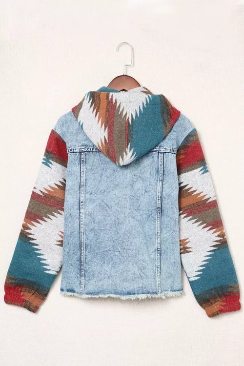 Boho Aztec Denim Jacket