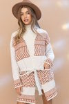 Aztec Pattern Long Cardigan