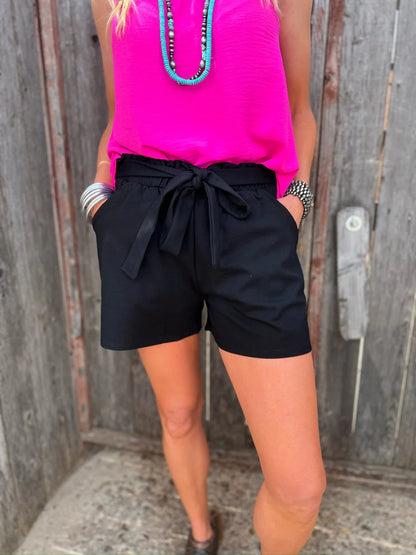 Brenna Tie-Waist Shorts