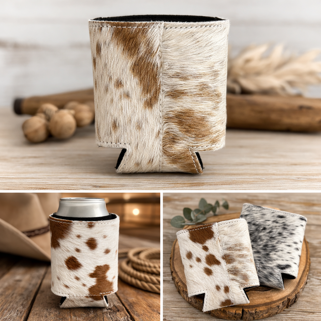 All cowhide Koozie 