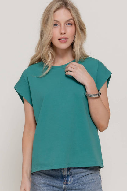 Sleeveless Round Neck Garment Dye T-Shirt
