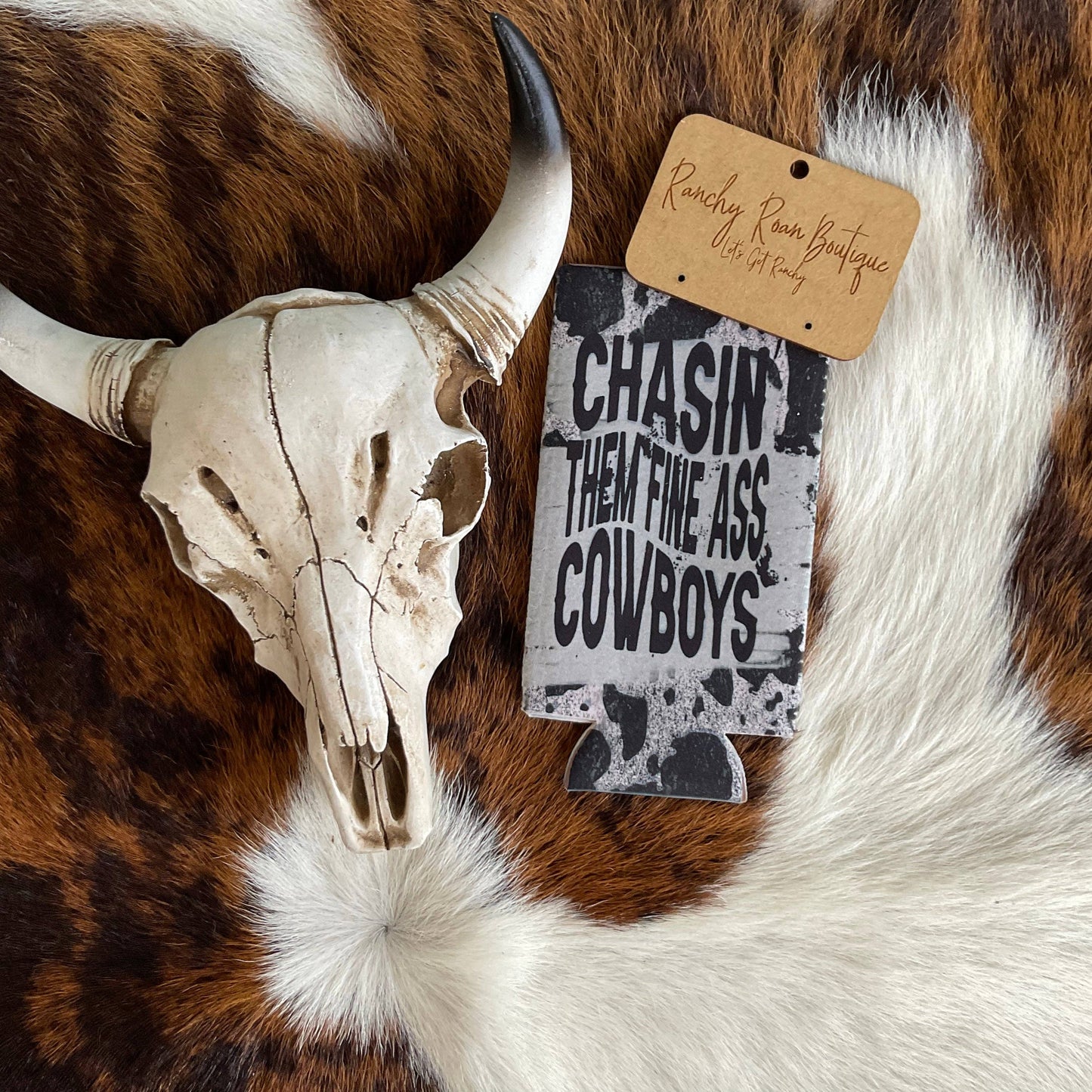 Chasin Them Fine Cowboys Slim Koozie
