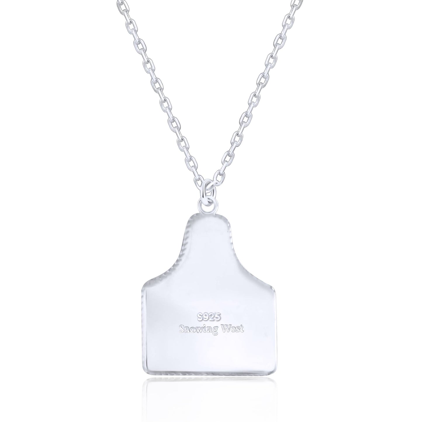 WESTERN 925 STERLING SILVER CATTLE TAG NECKLACE