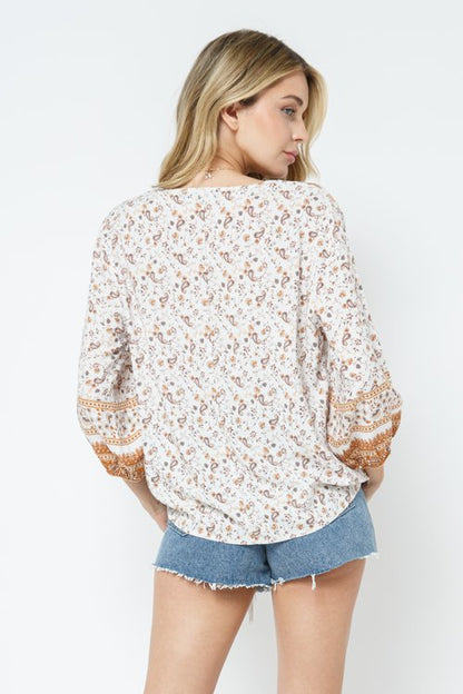 Boho Cross Front Top