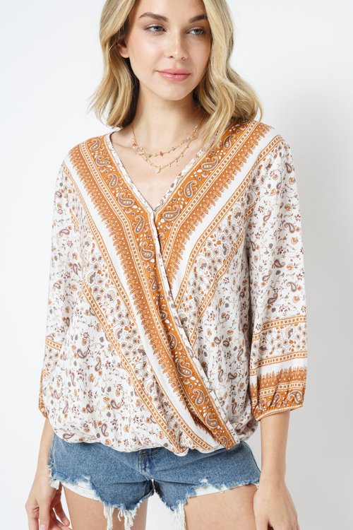 Boho Cross Front Top