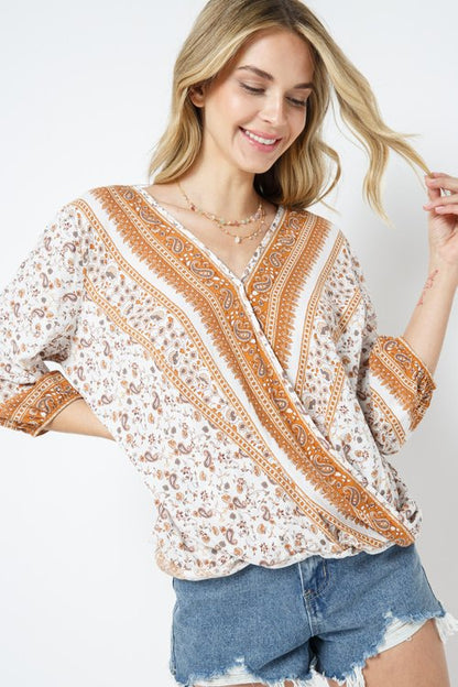 Boho Cross Front Top