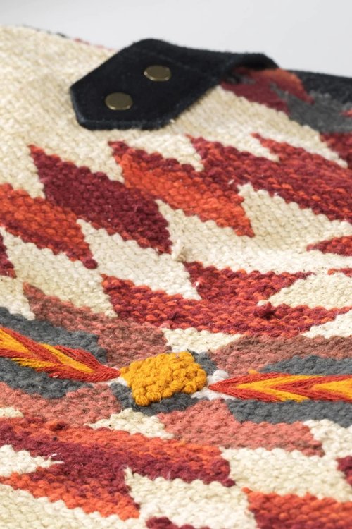 Handwoven Print Duffel Bag
