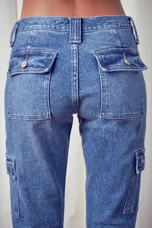 High Rise Cargo Jeans