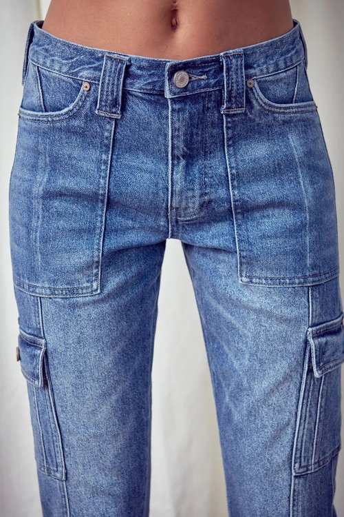 High Rise Cargo Jeans