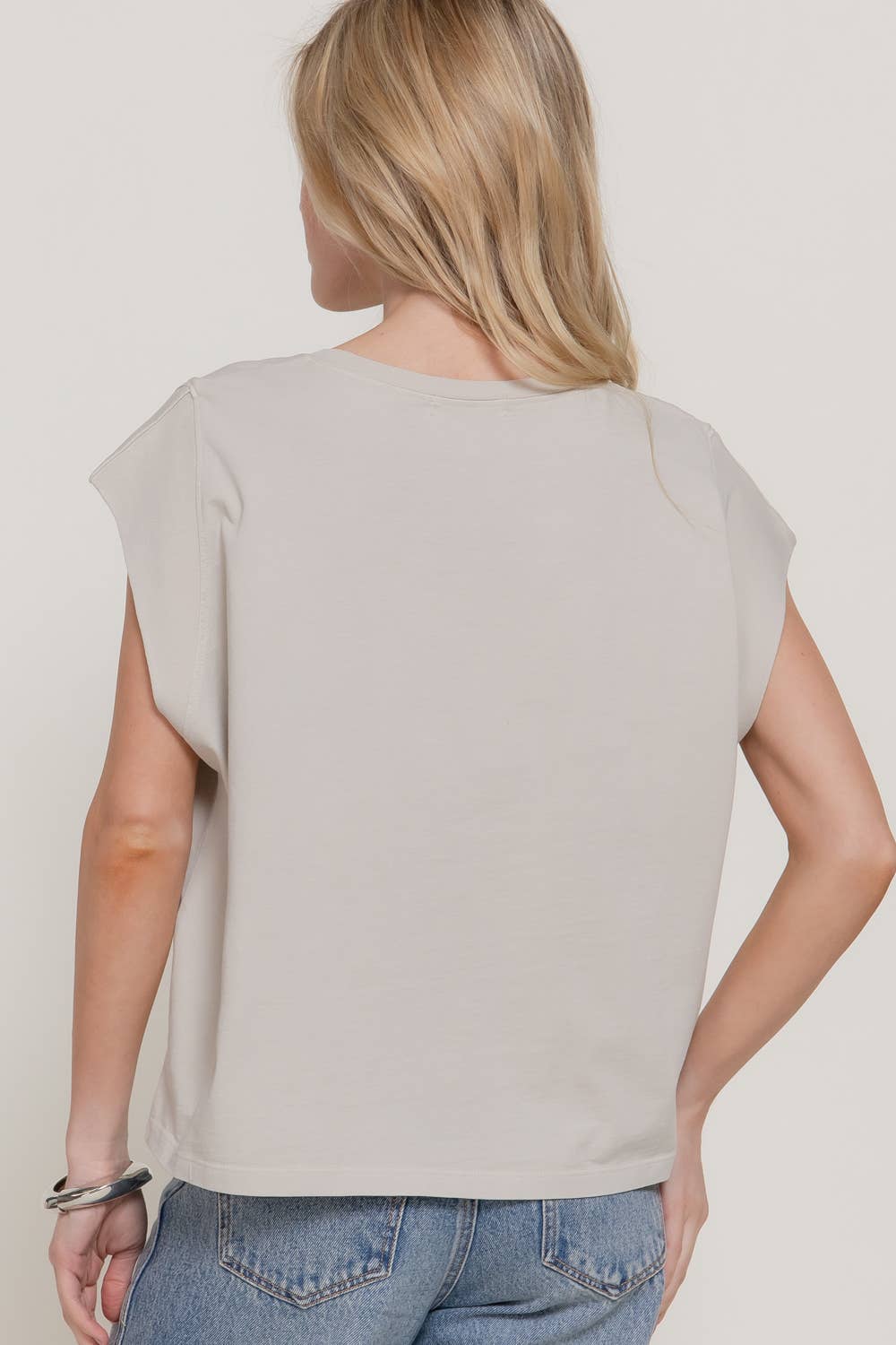 Sleeveless Round Neck Garment Dye T-Shirt