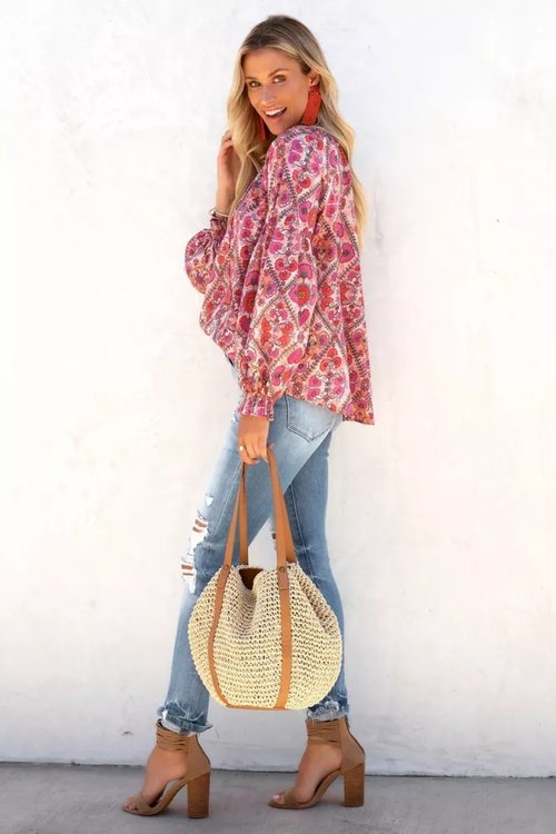 Floral Button Down Blouse