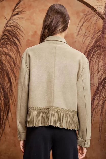 Solid Button Down Jacket