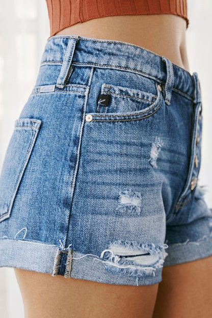 High Rise Mended Shorts